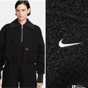 Nike women half zip black sports sweatshirt NWT